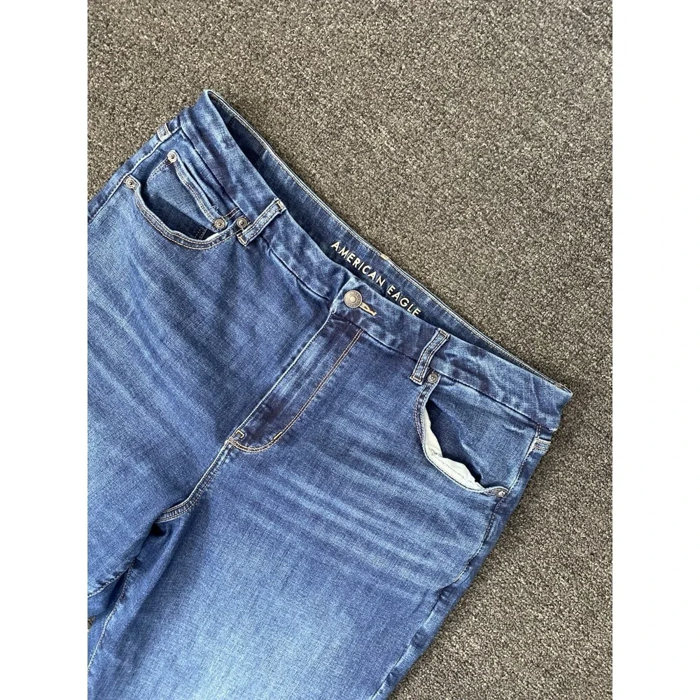 American Eagle Curvy Super Hi-Rise Flare Blue Jeans Womens 18 Regular Casual - Picture 2 of 10